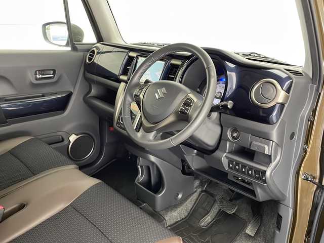 スズキ ハスラー Jスタイル Ⅲ ターボ 宮崎県 2018(平30)年 2.6万km ブレイブカーキパール/スチールシルバー 禁煙車/デュアルカメラブレーキサポート/純正8型ナビTV/（CN-RZ843/CD/DVD/Bluetooth/フルセグTV)/純正ビルトインETC/純正セキュリティアラーム/純正キセノンオートライト/純正LEDフォグ/純正15インチアルミ/純正フロアマット/レーンディパーチャーアラート/クルーズコントロール/エネチャージ/前席シートヒーター/ハーフレザーシート/ウインカードアミラー/オートエアコン（ナノイー）/本革巻ハンドル/スマートキー/プッシュエンジンスタート/スペアキー