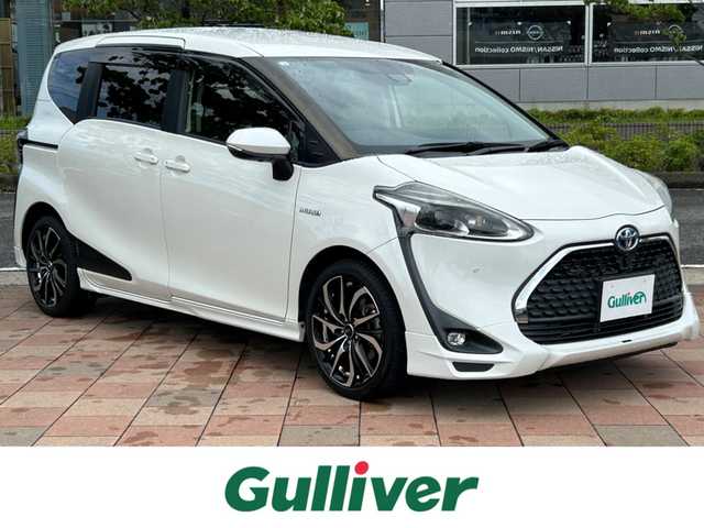 トヨタ シエンタ ハイブリッド G クエロ 福島県 2019(平31)年 6.2万km ホワイトパールクリスタルシャイン TRDフルエアロ/純正ナビゲーション/型番：NSZT-W68T/【CD/DVD/SD/BT/TV】/パノラミックビューモニター/ビルトインETC/両側電動スライドドア/前席シートヒーター/ステアリングヒーター/ステアリングリモコン/プリクラッシュセーフティ/レーンディパーチャーアラート/クルーズコントロール/ハーフレザー/アイドリングストップ/LEDオートライト/LEDフォグランプ/純正フロアマット/純正ドアバイザー