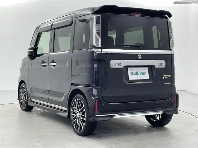 スズキ スペーシア カスタム HYBRID XS ターボ 福井県 2019(平31)年 3.8万km ブルーイッシュブラックパール3 純正8インチナビ/型式：CN-RZ843/【AM/FM/CD/Bluetooth/フルセグTV】/バックカメラ/ETC/両側電動スライドドア/アイドリングストップ/オートライト/LEDヘッドライド/プッシュスタート/スマートキー/衝突軽減ブレーキ/クルーズコントロール