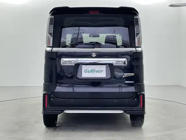 スズキ スペーシア カスタム HYBRID XS ターボ 福井県 2019(平31)年 3.8万km ブルーイッシュブラックパール3 純正8インチナビ/型式：CN-RZ843/【AM/FM/CD/Bluetooth/フルセグTV】/バックカメラ/ETC/両側電動スライドドア/アイドリングストップ/オートライト/LEDヘッドライド/プッシュスタート/スマートキー/衝突軽減ブレーキ/クルーズコントロール