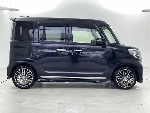 スズキ スペーシア カスタム HYBRID XS ターボ 福井県 2019(平31)年 3.8万km ブルーイッシュブラックパール3 純正8インチナビ/型式：CN-RZ843/【AM/FM/CD/Bluetooth/フルセグTV】/バックカメラ/ETC/両側電動スライドドア/アイドリングストップ/オートライト/LEDヘッドライド/プッシュスタート/スマートキー/衝突軽減ブレーキ/クルーズコントロール