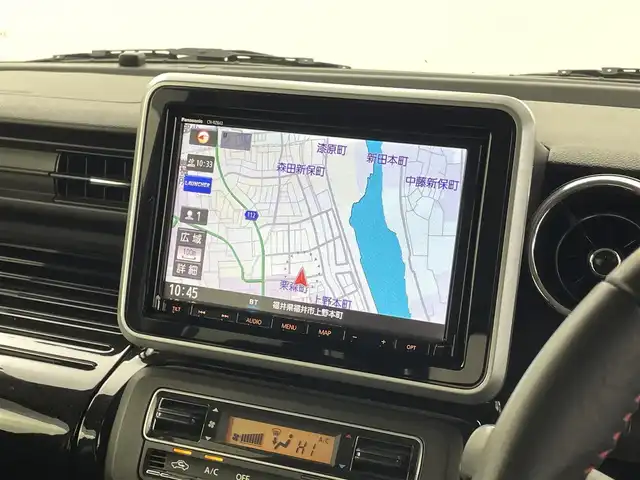 スズキ スペーシア カスタム HYBRID XS ターボ 福井県 2019(平31)年 3.8万km ブルーイッシュブラックパール3 純正8インチナビ/型式：CN-RZ843/【AM/FM/CD/Bluetooth/フルセグTV】/バックカメラ/ETC/両側電動スライドドア/アイドリングストップ/オートライト/LEDヘッドライド/プッシュスタート/スマートキー/衝突軽減ブレーキ/クルーズコントロール