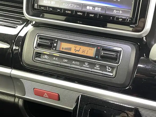 スズキ スペーシア カスタム HYBRID XS ターボ 福井県 2019(平31)年 3.8万km ブルーイッシュブラックパール3 純正8インチナビ/型式：CN-RZ843/【AM/FM/CD/Bluetooth/フルセグTV】/バックカメラ/ETC/両側電動スライドドア/アイドリングストップ/オートライト/LEDヘッドライド/プッシュスタート/スマートキー/衝突軽減ブレーキ/クルーズコントロール