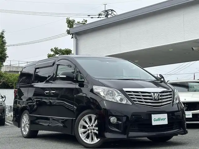 トヨタ アルファード 240S 熊本県 2008(平20)年 10.5万km ブラック ワンオーナー/サンルーフ/社外ナビ（CN-HDS700TD)/【フルセグTV/CD/DVD/ラジオ】/バックカメラ/ALPINEフリップダウンモニター(TMX-R1100)/両側パワースライドドア/ドライブレコーダー/コーナーセンサー/2列目オットマン/純正18インチアルミホイル/ビルトインETC/オートライト/横滑り防止装置/盗難防止装置/カーテンエアバック/純正フロアマット/保証書/取扱説明書