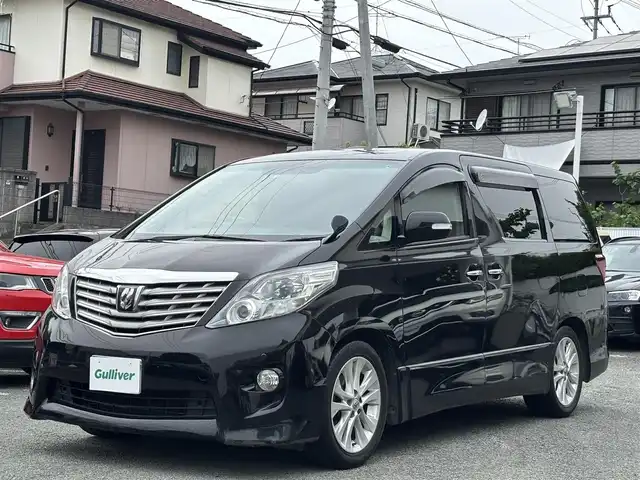 トヨタ アルファード 240S 熊本県 2008(平20)年 10.5万km ブラック ワンオーナー/サンルーフ/社外ナビ（CN-HDS700TD)/【フルセグTV/CD/DVD/ラジオ】/バックカメラ/ALPINEフリップダウンモニター(TMX-R1100)/両側パワースライドドア/ドライブレコーダー/コーナーセンサー/2列目オットマン/純正18インチアルミホイル/ビルトインETC/オートライト/横滑り防止装置/盗難防止装置/カーテンエアバック/純正フロアマット/保証書/取扱説明書