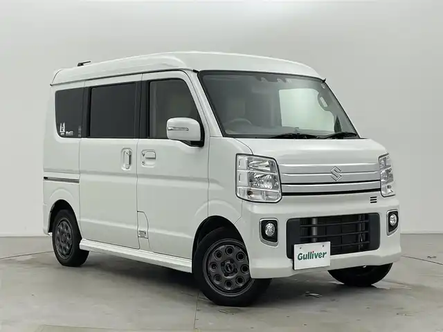 スズキ エブリィ ワゴン PZターボ スペシャル 富山県 2022(令4)年 3.1万km パールホワイト 4WD/純正DA（AM/FM/CD/DVD/USB/BT）/バックカメラ/IC付きターボ/両側パワースライドドア/助手席側オートステップ/デュアルカメラブレーキサポート/レーンキープアシスト/オートマチックハイビーム/コーナーセンサー/ETC/社外14インチAW/革調シートカバー取付/D席シートヒーター/スマートキー×２/プッシュスタート/純正フロアマット/荷室マット/アイドリングストップ