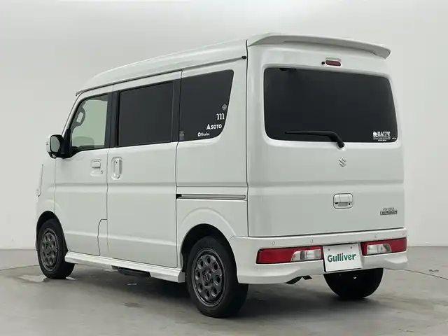 スズキ エブリィ ワゴン PZターボ スペシャル 富山県 2022(令4)年 3.1万km パールホワイト 4WD/純正DA（AM/FM/CD/DVD/USB/BT）/バックカメラ/IC付きターボ/両側パワースライドドア/助手席側オートステップ/デュアルカメラブレーキサポート/レーンキープアシスト/オートマチックハイビーム/コーナーセンサー/ETC/社外14インチAW/革調シートカバー取付/D席シートヒーター/スマートキー×２/プッシュスタート/純正フロアマット/荷室マット/アイドリングストップ