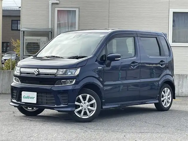 スズキ ワゴンＲ HYBRID FZ 青森県 2021(令3)年 2万km ノクターンブルーパール ワンオーナー/4WD/社外ディスプレイオーディオ/【FM/AM/CD/DVD/BT/AUX】/コーナーセンサー/プリクラッシュブレーキ/レーンキープアシスト/横滑り防止/シートヒーター/オートライト/オートハイビーム/社外AW付きスタッドレタイヤ積込/取扱説明書/保証書