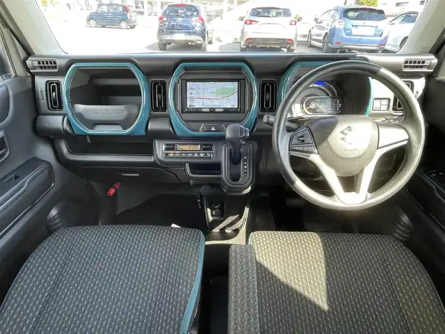 スズキ ハスラー HYBRID G 山梨県 2021(令3)年 11.5万km デニムブルー ガンメタリック 2トーン (株)IDOMが運営する【じしゃロン甲府店】の自社ローン専用車両になります。/こちらは現金またはオートローンご利用時の価格です。自社ローンご希望の方は別途その旨お申付け下さい/パイオニア製7型メモリーナビ/（CD・DVD・SD・BTオーディオ）/バックカメラ/ETC/D+N席シートヒーター/社外フロアマット/スマートキーｘ２