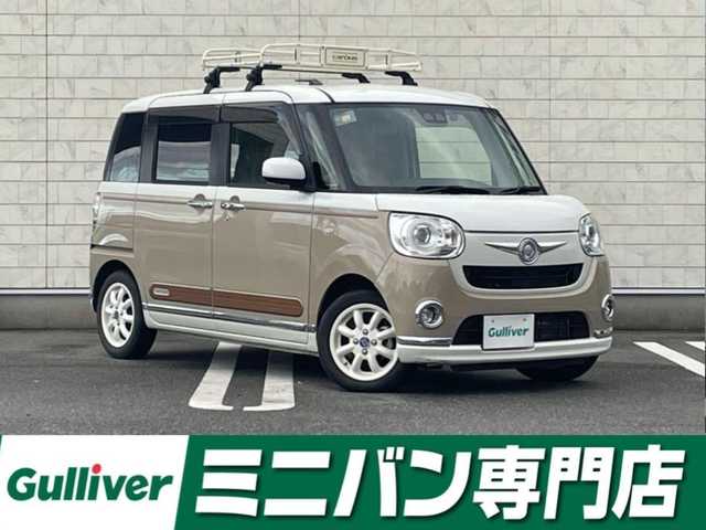 ダイハツ ムーヴ キャンバス G メイクアップ リミテッド　SAⅢ 福岡県 2020(令2)年 4.8万km パールホワイトⅢ/ナチュラルベージュマイカメタリック 2トーン 純正8型SDナビ(フルセグTV/CD/DVD/BT)/全方位/衝突軽減/ドラレコ/両側パワスラ/ルーフラック/ETC/USB/HDMI/純正フロアマット/純正LED/プッシュスタート/スマートキー