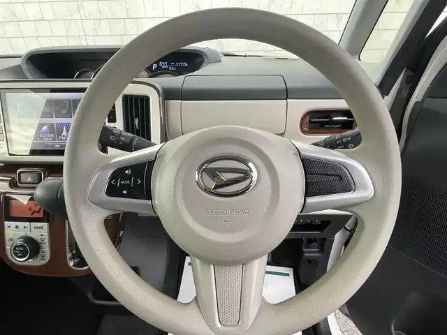 ダイハツ ムーヴ キャンバス G メイクアップ リミテッド　SAⅢ 福岡県 2020(令2)年 4.8万km パールホワイトⅢ/ナチュラルベージュマイカメタリック 2トーン 純正8型SDナビ(フルセグTV/CD/DVD/BT)/全方位/衝突軽減/ドラレコ/両側パワスラ/ルーフラック/ETC/USB/HDMI/純正フロアマット/純正LED/プッシュスタート/スマートキー