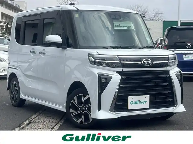 ダイハツ タント カスタム X 島根県 2023(令5)年 2.5万km パール 純正メモリナビ　/（フルセグＴＶ/ＤＶＤ再生/Ｂｌｕｅｔｏｏｔｈ接続）　/バックカメラ　/ビルトインＥＴＣ　/前方ドライブレコーダー　/両側パワースライド　/前後コーナーセンサー　/衝突軽減システム　/前席シートヒーター　/電動パーキングブレーキ／ホールド　/純正LEDヘッドライト/純正14インチアルミホイール/純正フロアマット
