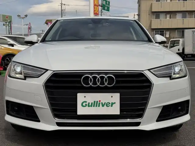 アウディ Ａ４ 2．0TFSI 千葉県 2017(平29)年 4.8万km グレイシアホワイトメタリック 衝突軽減ブレーキ/ACC/前後コーナーセンサー/ブラインドスポットモニター/純正ナビ/フルセグTV/バックカメラ/AM/FM/CD/DVD/AUX/BT/ビルトインETC/前後ドライブレコーダー/パワーシート/革巻きステアリング/パドルシフト/ミラーヒーター/純正フロアマット/アイドリングストップ/USB電源/スペアキー1本/保証書・取説/R6記録簿