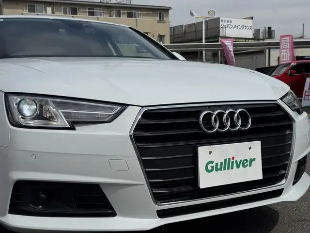 アウディ Ａ４ 2．0TFSI 千葉県 2017(平29)年 4.8万km グレイシアホワイトメタリック 衝突軽減ブレーキ/ACC/前後コーナーセンサー/ブラインドスポットモニター/純正ナビ/フルセグTV/バックカメラ/AM/FM/CD/DVD/AUX/BT/ビルトインETC/前後ドライブレコーダー/パワーシート/革巻きステアリング/パドルシフト/ミラーヒーター/純正フロアマット/アイドリングストップ/USB電源/スペアキー1本/保証書・取説/R6記録簿