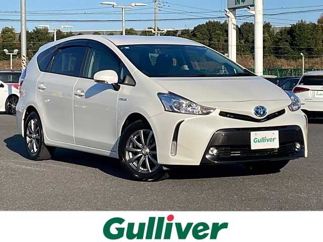 トヨタ プリウス α S 千葉県 2015(平27)年 3.5万km ホワイトパールクリスタルシャイン アルパイン９インチナビ/フルセグTV/Bluetooth/CD/DVD/HDMI/バックカメラ/前後コーナーセンサー/ビルトインETC/横滑り防止装置/盗難防止装置/オートライト/LEDフォグランプ/ALLオートウィンドウ/プッシュスタート/スマートキー/スペアキー１本/ウィンカーミラー/電動格納ミラー/純正フロアマット/純正ドアバイザー/保証書/取扱説明書