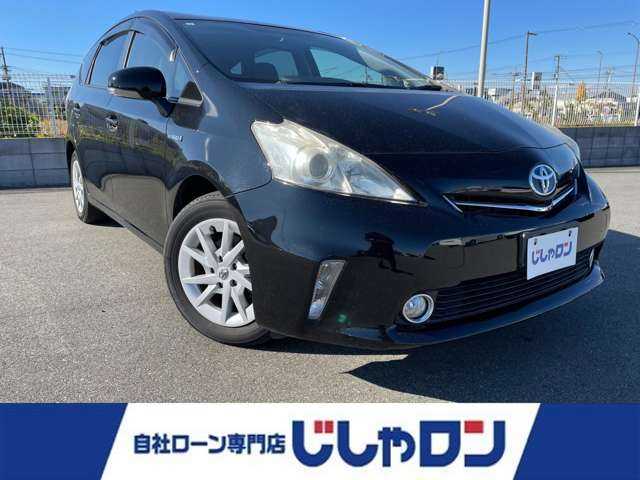 トヨタ プリウス α S 大阪府 2013(平25)年 13.7万km ブラック ”(株)IDOMが運営する【じしゃロン堺店】の自社ローン対象車両になります。こちらは現金ご利用時の価格です。/自社ローンご希望の方は別途その旨お申付け下さい。/”
