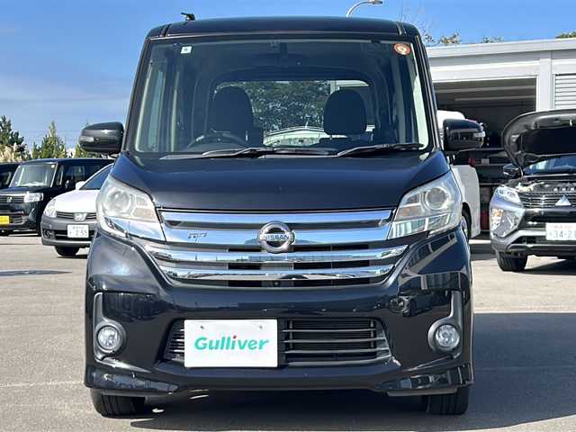 日産 デイズ ルークス ハイウェイスターX Gパッケージ 青森県 2014(平26)年 8.4万km ブラック ・純正メーカーOPナビ/・フルセグTV/CD/DVD/BT/・アラウンドビューモニター/・両側パワースライドドア/・衝突軽減ブレーキ/・横滑り抑制装置/・オートライト/・後席送風機/・ETC/・純正フロアマット/・フォグランプ/・プッシュスタート/・スマートキー/・純正15AW
