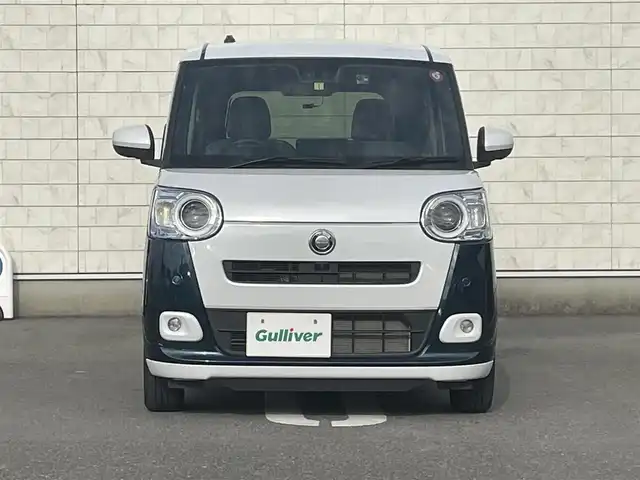 ダイハツ ムーヴ キャンバス ストライプス G 福岡県 2023(令5)年 1万km シャイニングホワイトパール/レーザーブルークリスタルシャイン 社外ナビ(フルセグTV/CD/DVD/BT)/全方位モニター/両側パワスラ/LEDヘッドライト/コーナーセンサー/シートヒーター/レーンキープアシスト/衝突軽減/スマートキー/プッシュスタート/スペアキー1本/取扱説明書/保証書