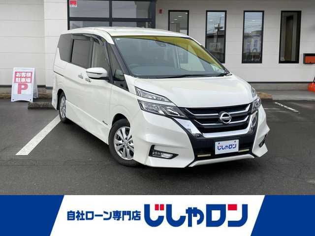 日産 セレナ ハイウェイスター 青森県 2017(平29)年 12.3万km ブリリアントホワイトパール (株)IDOMが運営する【じしゃロン青森店】の自社ローン対象車両になります。こちらは現金ご利用時の価格です。自社ローンご希望の方は別途その旨お申付け下さい。/４ＷＤ/純正メモリーナビ/　AM/FM/CD/DVD/SD/BT/フルセグＴＶ/アルパイン製フリップダウンモニター/社外ルームミラー型モニター/バックカメラ/ビルトインＥＴＣ/社外ドライブレコーダー/カロッツェリア製サブウーファー/社外レーター探知機/社外ＬＥＤルームランプ/両側パワースライドドア/衝突被害軽減システム/横滑り防止装置/クルーズコントロール/アイドリングストップ/ＥＣＯモード/オートライト/社外ＬＥＤヘッドライトバルブ/フォグランプ/ドアバイザー/純正フロアマット/スペアキー/純正１５インチアルミホイール装着