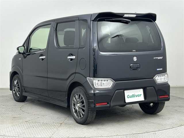 スズキ ワゴンＲ スティングレー HYBRID T 道央・札幌 2017(平29)年 10.8万km ブルーイッシュブラックパール3 ・ワンオーナー/・4WD/・ターボ車/・純正ナビ/　CD/DVD/BT/フルセグ/・全方位カメラ/・衝突軽減ブレーキ/・レーンアシスト/・横滑り防止/・クルーズコントロール/・ヘッドアップディスプレイ/・アイドリングストップ/・革巻きステアリング/・パドルシフト/・ステアリングスイッチ/・運転席/助手席シートヒーター/・オートライト/・フォグランプ/・電動格納ウィンカーミラー/・取説・保証書あり