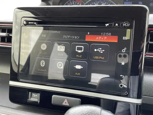 スズキ ワゴンＲ スティングレー HYBRID T 道央・札幌 2017(平29)年 10.8万km ブルーイッシュブラックパール3 登録時走行距離107772ｋｍ/　４　Ｗ　Ｄ　/寒冷地仕様/ターボ車/純正メモリナビ（CD/DVD/FM/AM/BT/USB)/フルセグ(走行中視聴可)/バックカメラ/全周囲カメラ/アイドリングストップ/ウィンカーミラー/クルーズコントロール（追従走行なし）/プッシュスタート/MTモード付AT/パドルシフト/ベンチシート/純正フロアマット/シートヒーター（運転席/助手席）/横滑り防止装置/レーンキープアシスト/盗難防止装置/オートライト/オートマチックハイビーム/衝突軽減ブレーキ/フォグランプ/ステアリングスイッチ/革巻きステアリング/イルミネーションコントロール/ヘッドアップディスプレイ/電動格納ミラー/積込夏タイヤ（純正AW/165/55/R15/21年製/溝4ｍｍ）