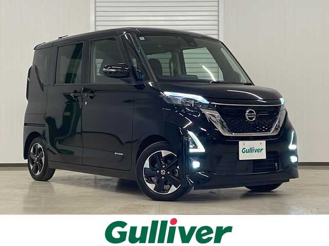 日産 ルークス HWS X プロパイロットED 熊本県 2021(令3)年 2万km ブラック 純正ＳＤナビ（ＣＤ/ＤＶＤ/ＢＴ/ラジオ/フルセグ）/全方位カメラ/ＥＴＣ/プロパイロット/衝突軽減システム/横滑り防止装置/レーンキープアシスト/前後コーナーセンサー/電動パーキングブレーキ（オートホールド付き）/両側パワースライドドア/ハンズフリースライドドア/リアサーキュレーター/サンシェード/ステアリングスイッチ/オートライト/フォグランプ/プッシュスタート/スマートキー×２/純正フロアマット/純正14インチＡＷ