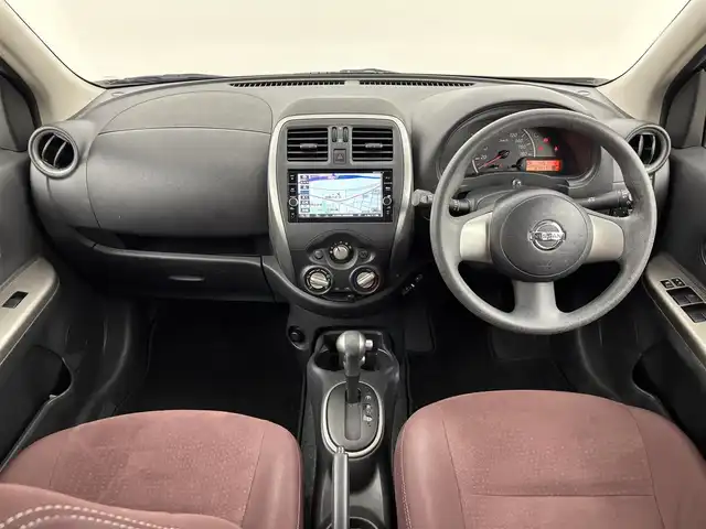 日産 マーチ 12S プラムインテリア 福岡県 2018(平30)年 6.8万km ラディアントレッド 純正ナビ／フルセグＴＶ／ＣＤ，ＤＶＤ　/バックカメラ　/ＥＴＣ　/リモコンキー　/横滑り防止装置　/電動格納式ドアミラー　/社外フロアマット　/ドアバイザー　/ＡＢＳ　/ＵＳＢ入力端子　/禁煙車　/マニュアルエアコン