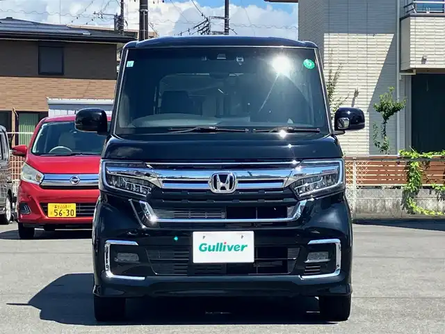 ホンダ Ｎ ＢＯＸ カスタム L ターボ 静岡県 2021(令3)年 3.8万km クリスタルブラックパール エンジンスタートボタン/取扱説明書/パワーステアリング/パワーウィンドウ/パドルシフト/アイドリングストップ/スマートキー/スペアキー1本/オートエアコン/クルーズコントロール/USB入力端子/純正ETC2.0/バックカメラ/純正ナビ（CD/DVD/BT/フルセグ）/純正ドライブレコーダー前後/ベンチシート/純正フロアマット/ハーフレザーシート/D席N席シートヒーター/両側パワースライドドア/純正アルミホイール/ABS/横滑り防止装置/コーナーセンサー/レーンキープアシスト/盗難防止装置/オートライト/オートマチックハイビーム/LEDヘッドライト/W+サイドエアバック/衝突軽減システム/カーテンエアバック/ホンダセンシング/電動パーキングブレーキ
