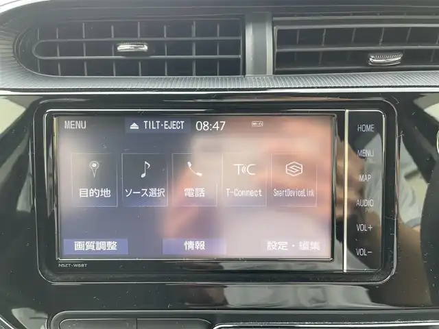 トヨタ アクア 三重県 2019(令1)年 12.5万km ダークブルーマイカ 登録時124570km/禁煙車/純正ナビ/（AM/FM/TV/Bluetooth）/フルセグTV/バックカメラ/ビルトインETC/ステアリングスイッチ/オートライト/プリクラッシュセーフティ/レーンディパーチャーアラート/コーナーセンサー/純正フロアマット/純正アルミ/プッシュスタート/スペアキー