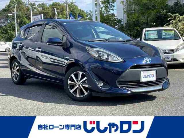 トヨタ アクア 愛知県 2019(令1)年 12.5万km ダークブルーマイカ (株)IDOMが運営する【じしゃロン名古屋鳴海店】の自社ローン専用車両になりますこちらは現金またはオートローンご利用時の価格です。自社ローンご希望の方は別途その旨お申付け下さい/登録時124570km/禁煙車/純正ナビ/（AM/FM/TV/Bluetooth）/フルセグTV/バックカメラ/ビルトインETC/ステアリングスイッチ/オートライト/プリクラッシュセーフティ/レーンディパーチャーアラート/コーナーセンサー/純正フロアマット/純正アルミ/プッシュスタート/スペアキー