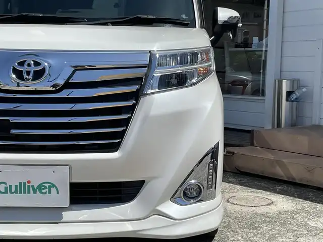 トヨタ ルーミー カスタムG－T 神奈川県 2018(平30)年 7.7万km パールホワイトⅢ 純正メモリナビ/　（CD・Bluetooth）/フルセグTV/両側パワースライドドア/バックカメラ/プリクラッシュセーフティ/前席シートヒーター/アイドリングストップ/ビルトインETC/LEDヘッドライト/スマートキー×2/保証書/取扱説明書