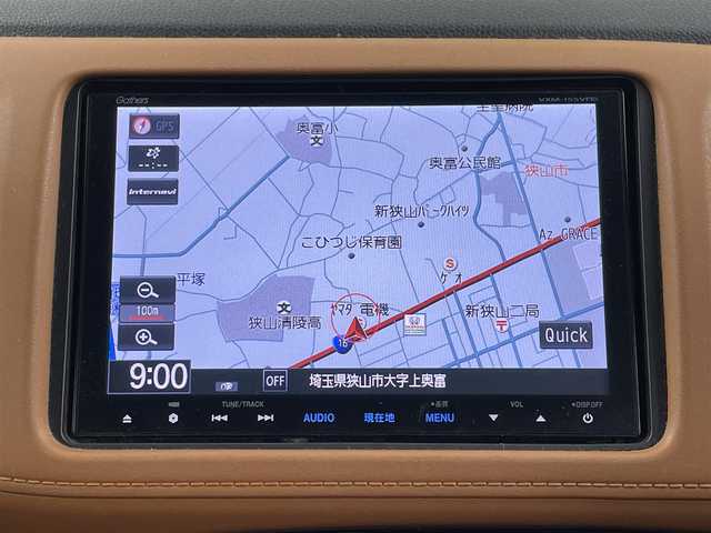 ホンダ ヴェゼル ハイブリッド Z 埼玉県 2015(平27)年 10.1万km ミスティックグリーンパール シティブレーキアクティブシステム/純正８インチナビゲーションVXM-155VFEi/（フルセグTV/CD/DVD/Bluetooth/HDMI入力/SD/AM/FM）/バックカメラ/クルーズコントロール/パドルシフト/前後ドライブレコーダー/ETC/ハーフレザーシート /シートヒーター /電動パーキングブレーキ/ブレーキホールド/スマートキー/プッシュスタート/オートLEDヘッドライト/純正アルミサマータイヤ有
