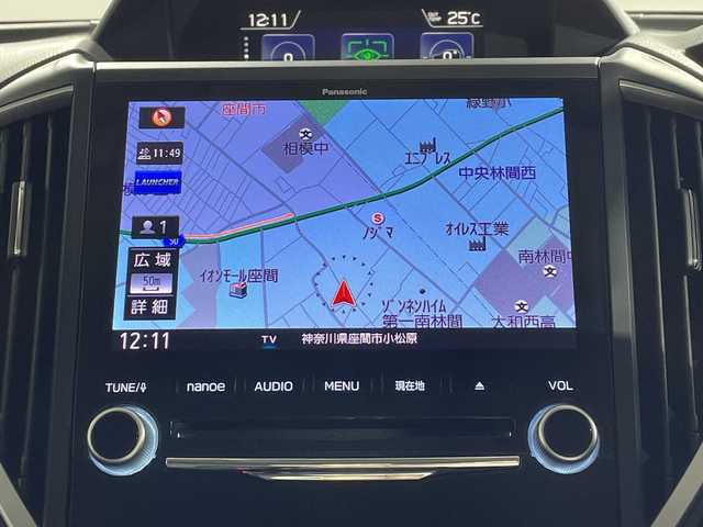 スバル フォレスター ハイブリッド アドバンス 神奈川県 2019(平31)年 5.5万km 黒 純正8型/　　フルセグ、AMFM、BTA、CD、DVD、SD、ipod、メモリーM、USB/前席パワーシート/ハーフレザーシート/バックカメラ/パドルシフト/リアソナー/社外前後ドラレコ/革巻きステアリング/社外ビルトインETC