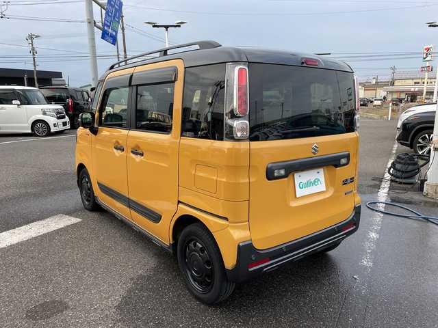 スズキ スペーシア ギア HYBRID XZターボ 新潟県 2021(令3)年 4.6万km アクティブイエロー/ガンメタリック2トーン ワンオーナー/4ＷＤ/純正SDナビ/フルセグＴＶ・Bluetooth接続・CD/ＤＶＤ再生/全方位カメラ/バックカメラ/パーキングセンサー/レーンキープ/クルーズコントロール/両側電動ドア/シートヒーター/ルーフレール/ＬＥＤヘッドライト/ＬＥＤフォグランプ/プッシュスタート