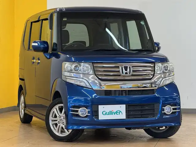 ホンダ Ｎ ＢＯＸ カスタム G Lパッケージ 群馬県 2012(平24)年 5.5万km プレミアムダイナミックブルーパール 社外SDナビ/　　CD/DVD/フルセグ/MSV/USB/iPod/片側パワースライドドア/HIDオートライト/純正14インチAW/ドライブレコーダー/アイドリングストップ/横滑り防止装置/スマートキー/ETC