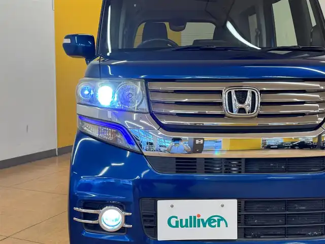 ホンダ Ｎ ＢＯＸ カスタム G Lパッケージ 群馬県 2012(平24)年 5.5万km プレミアムダイナミックブルーパール 社外SDナビ/　　CD/DVD/フルセグ/MSV/USB/iPod/片側パワースライドドア/HIDオートライト/純正14インチAW/ドライブレコーダー/アイドリングストップ/横滑り防止装置/スマートキー/ETC