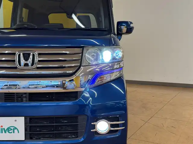ホンダ Ｎ ＢＯＸ カスタム G Lパッケージ 群馬県 2012(平24)年 5.5万km プレミアムダイナミックブルーパール 社外SDナビ/　　CD/DVD/フルセグ/MSV/USB/iPod/片側パワースライドドア/HIDオートライト/純正14インチAW/ドライブレコーダー/アイドリングストップ/横滑り防止装置/スマートキー/ETC
