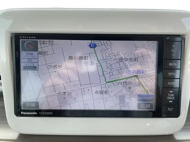 スズキ ラパン S 熊本県 2015(平27)年 4.9万km カシスピンクパールメタリック 社外メモリナビ/・AM/FM/CD/DVD/SD/USB/フルセグTV/・バックカメラ/衝突軽減ブレーキ/D席シートヒーター/ETC/アイドリングストップ/オートライト/HIDヘッドライト/スマートキー/プッシュスタート