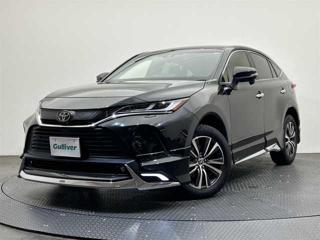 トヨタ ハリアー G 愛媛県 2022(令4)年 1.7万km プレシャスブラックパール ・８型ディスプレイオーディオ（ＢＴ・ＦＭ・ＡＭ・ＡＵＸ・ＵＳＢ）/・バックカメラ　/・ＥＴＣ　/・前後ドラレコ　/・デジタルインナーミラー　/・レーダークルーズコントロール　/・オートマチックハイビーム　/・Ｄ席パワーシート/・衝突軽減ブレーキ/・モデリスタフルエアロ/・パワーバックドア/・レーンキープアシスト