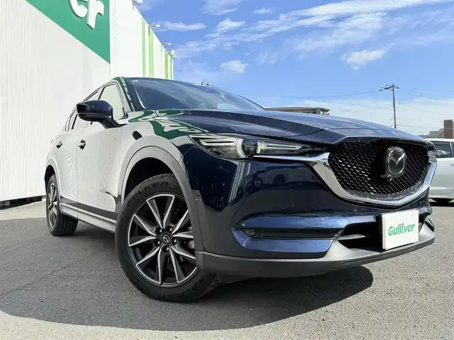 マツダ ＣＸ－５ XD Lパッケージ 茨城県 2018(平30)年 8.5万km ディープクリスタルブルーマイカ ターボ　純正ナビＴＶ　全方位カメラ　レザーシート　レーダークルコン　シートヒーター　ハンドルヒーター　ＥＴＣ　ドラレコ　衝突軽減　クリアランスソナー　レーンアシスト　アイドリングストップ　ＨＵＤ