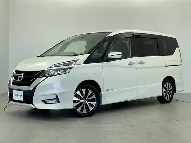 日産 セレナ ハイウェイスター プロパイロットED 群馬県 2016(平28)年 6.1万km ブリリアントホワイトパール 純正９型ナビ　後席モニター　Ｂモニター　プロパイロット　レーダークルーズ　衝突軽減ブレーキ　レーンキープ　前後コーナーセンサー　両側パワスラ　ビルトインＥＴＣ　前後ドラレコ　ＬＥＤヘッド　プッシュスタート　スマートキー　純正アルミ