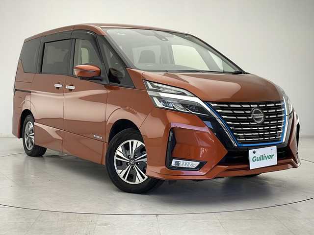 日産 セレナ e－パワー ハイウェイスター V 千葉県 2019(令1)年 4.3万km オレンジ プロパイロット/純正フリップダウンモニター/アラウンドビューモニター/エマージェンシーブレーキ/ブラインドスポットモニター/パーキングアシスト/リヤクロストラフィックアラート/標識認識機能/車線逸脱機能/インテリジェントクルコン/純正10インチSDナビ/　Bluetooth/CD/DVD/TV/ビルトインETC/社外ドライブレコーダー前後（ZDR-015)/ステアリングスイッチ/電動パーキングブレーキ/LEDヘッドライト/オートライト/オートハイビーム/電動格納ウィンカーミラー/純正15インチアルミホイール/スペアキー1本