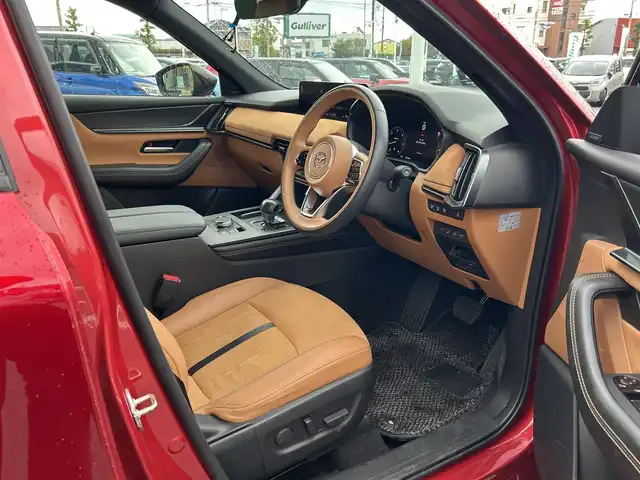 マツダ ＣＸ－６０ XD HV プレミアムスポーツ 愛媛県 2023(令5)年 3万km ソウルレッドクリスタルM 純正ナビ/AM・FM/フルセグTV/Android Auto/Apple CarPlay/4WD/パノラマサンルーフ/電動バックドア/バックカメラ/ビルトインETC/レーダークルーズコントロール/コーナーセンサー/衝突被害軽減ブレーキ/車線逸脱警報システム/ブラインドスポットモニター/レーンキーピングアシスト/交通標識認識システム/ドライバー異常時対応システム/ターボ/LEDヘッドランプ/本革巻きステアリング/ステアリングヒーター/パドルシフト/ナッパ革/スエード調コンビシート/全席シートヒーター/前席パワーシート/エアシート/純正20インチアルミホイール