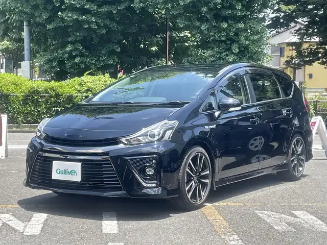 トヨタ プリウス α S ツーリングセレクション G’s 神奈川県 2017(平29)年 2.2万km アティチュードブラックマイカ ワンオーナー/ディーラーOPナビ(9インチ)/CD/DVD/Bluetooth/地デジ/バックカメラ/ETC2.0/スウェード調/合皮コンビシート/LEDヘッドライト/オートライト/Gs専用18インチアルミ/スマートキー/保証書/取説/スペアキーあり