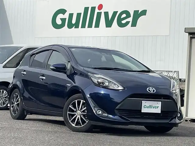 トヨタ アクア 福島県 2018(平30)年 4.8万km ダークブルーマイカ 純正SDナビ/フルセグテレビ/バックカメラ/ビルトインETC/クルーズコントロール/社外15インチAW/前席シートヒーター/プッシュスタート/スタッドレスタイヤ積込