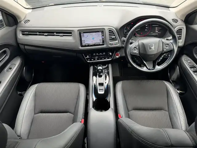 ホンダ ヴェゼル ハイブリッド Z ホンダセンシング 滋賀県 2018(平30)年 5.6万km ミッドナイトブルービームM 禁煙車/純正ナビ/(CD/DVD/フルセグ/Bluetooth)/バックカメラ/ハーフレザーシート/シートヒーター(D/N)/ドラレコ/レーダークルコン/ステアリングスイッチ/LEDヘッドライト/オートライト/レーンキープアシスト/プッシュスタート/スマートキー/スペアキー