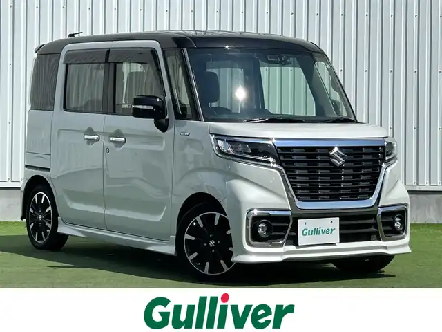 スズキ スペーシア カスタム HYBRID XS 香川県 2019(令1)年 3.1万km クラッシーブラウンメタリック/ホワイト 2トーンルーフ 社外8インチメモリーナビ/→AM/FM/CD/DVD/Bluetooth/フルセグTV/前後ドライブレコーダー/両側パワースライドドア/ビルトインETC/コーナーセンサー/ハーフレザーシート/シートヒーター（D席）/LEDヘッドライト/プッシュスタート/スマートキー/スペアキー×1/横滑り防止装置/オートライト