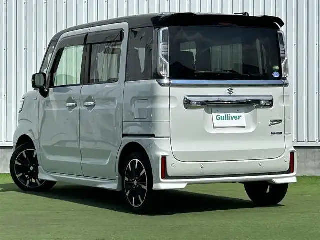 スズキ スペーシア カスタム HYBRID XS 香川県 2019(令1)年 3.1万km クラッシーブラウンメタリック/ホワイト 2トーンルーフ 社外8インチメモリーナビ/→AM/FM/CD/DVD/Bluetooth/フルセグTV/前後ドライブレコーダー/両側パワースライドドア/ビルトインETC/コーナーセンサー/ハーフレザーシート/シートヒーター（D席）/LEDヘッドライト/プッシュスタート/スマートキー/スペアキー×1/横滑り防止装置/オートライト