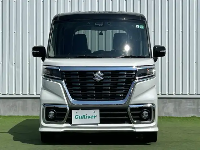 スズキ スペーシア カスタム HYBRID XS 香川県 2019(令1)年 3.1万km クラッシーブラウンメタリック/ホワイト 2トーンルーフ 社外8インチメモリーナビ/→AM/FM/CD/DVD/Bluetooth/フルセグTV/前後ドライブレコーダー/両側パワースライドドア/ビルトインETC/コーナーセンサー/ハーフレザーシート/シートヒーター（D席）/LEDヘッドライト/プッシュスタート/スマートキー/スペアキー×1/横滑り防止装置/オートライト