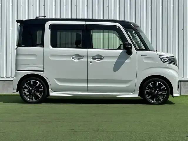 スズキ スペーシア カスタム HYBRID XS 香川県 2019(令1)年 3.1万km クラッシーブラウンメタリック/ホワイト 2トーンルーフ 社外8インチメモリーナビ/→AM/FM/CD/DVD/Bluetooth/フルセグTV/前後ドライブレコーダー/両側パワースライドドア/ビルトインETC/コーナーセンサー/ハーフレザーシート/シートヒーター（D席）/LEDヘッドライト/プッシュスタート/スマートキー/スペアキー×1/横滑り防止装置/オートライト